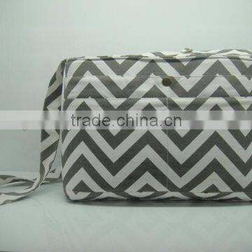 SLR Camera Bag for lady in Grey Chevron Stripe