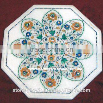 Marble Inlay White Fancy Table Top