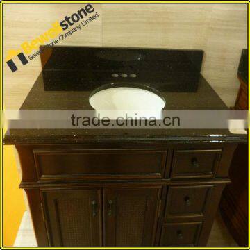 Hotel Bathroom Vanity Tops Fabricated Indian Galaxy Black Granite