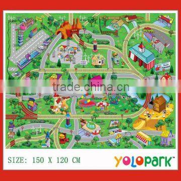 2014 Baby play carpet with mini car & roadblock 2028