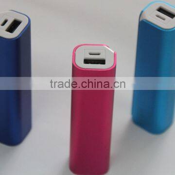 2600 mah single mobile phone metal cylinder power bank