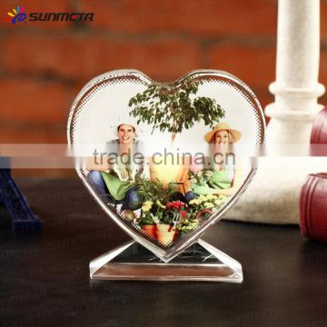 Love heart shape frame sublimation crystal photo frames manufactory Sunmeta BXP-13 for 3D sublimation vacuum machine