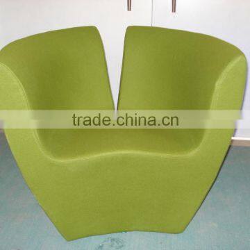 Fabric cover fiberglass v shape chair