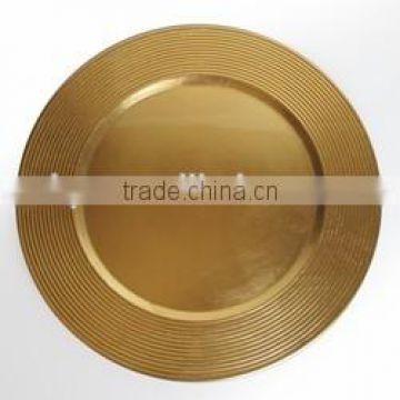 round lacquer foil plastic charger plates