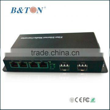 new price 6 port Gigabit fiber to rj45 converter sfp media converter