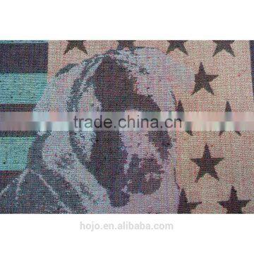 Square High Quality American American Flag and Dog Pattern Cotton Material Back Cushion Hand-make Pillow Hand Bagtable Cloth on photo-3