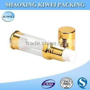 Cosmetic Vacuum Flask Pump Bottle Gold Cap