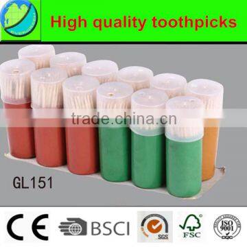 Plastic jar bamboo toothpick