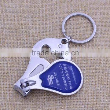 Promotion practical finger nail clippers/epoxy sticker nail clipper bottle opener with business logo