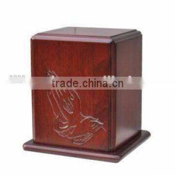 Solid wooden urn cremation mahogany color