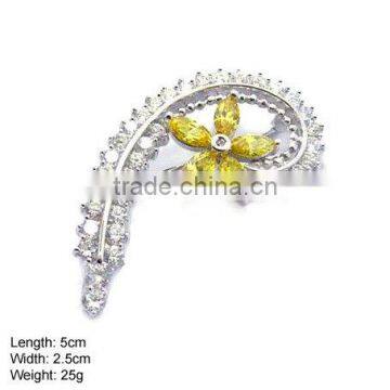 Sterling Silver Brooch with CZ Stones (DZA-0933)