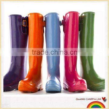 Bright color waterproof PVC rain boots brand women shoes