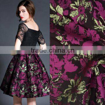 Lastest dress fabric design high quality jacquard woven clothing fabric