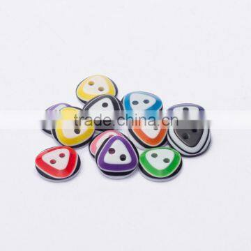 Fashion Resin Button,Colorful triangle 2-hole button for clothing accessories