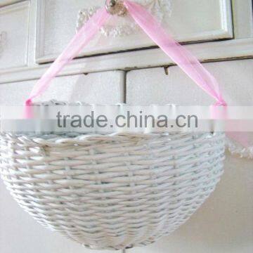 white wicker wall hanging storage basket for homeware