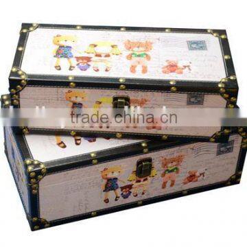 High Quality Faux Leather Furnitures S/2 Storage Box