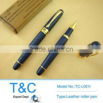 Good Quality Logo Engraved Leather Pen For Promotion