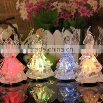 battery operated frosted acrylic LED angel for indoor decoration christmas vners