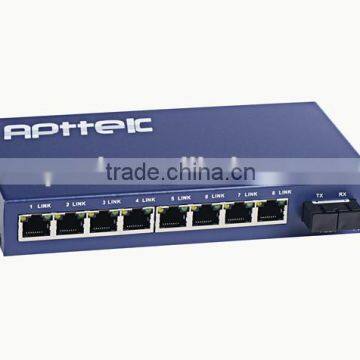 high quality OEM 8PCS OEM 10/100M LANS RJ45PORT 1 or 2 PCS SC/FC/ SFP Ports POE Ethernet Switch