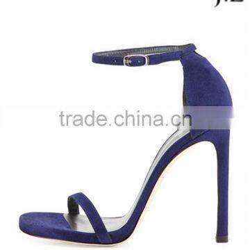 OS09 Sexy Stiletto Plate High Heel Rubber Outsole Fish Toe Suede Strap Ankle Sandals for Women photo-4