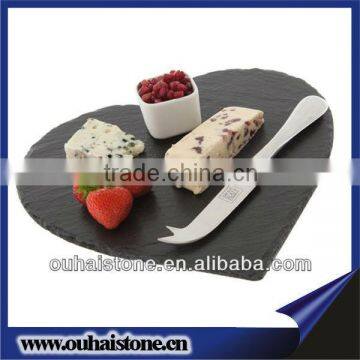 2013 Newest design ware vairous sizes and shapes natural black main course slate plate