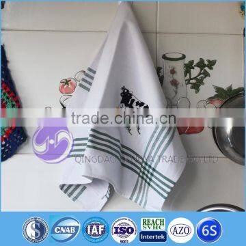 embroidered 100% cotton waffle plain white tea towel