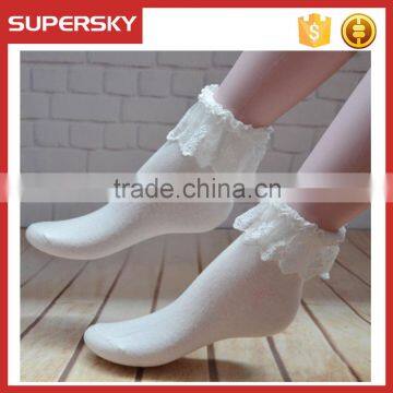 A-170 lace womens ankle socks ankle ruffled lacy socks women lace trim short socks