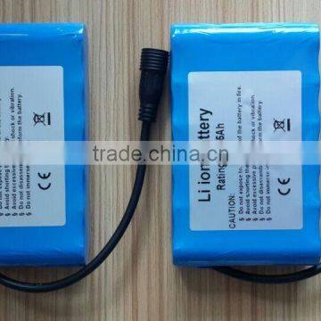 Long life cycle 12v 5ah lithium battery pack for led light