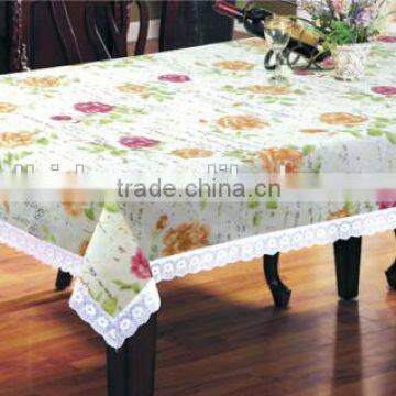 flower printed vinyl with flannel backing table cloth