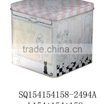 hot sale square metal tin for biscuit & cookie with modern design