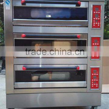 Micro-computer panel 3 Deck 6 Trays Electric bakery oven