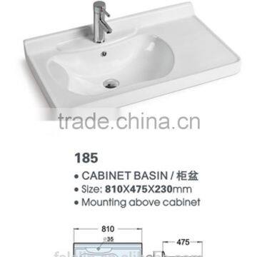 FOSHAN LELIN ceramic L800mm cabinet basin small size vanities top bathroom basin of LT-046