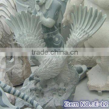 E-12 abstract handcarving stone eagle statue