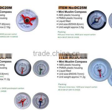 Round hot sell mini plastic compass/Musilm Compass