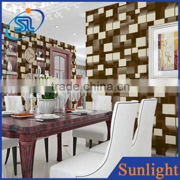 modern simple pvc wallpaper stereoscopic square pattern embossed wallpaper for home decoration