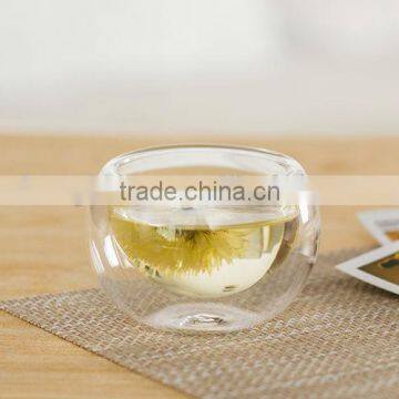 Bamboo Shaped Heat- Resisting Borosilicate Glass Teapot With Leaf Lid+ 4 Double Wall Tea Cups photo-6