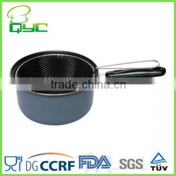 Non-Stick Carbon Steel Colorful Coating Round Deep Frying Pan