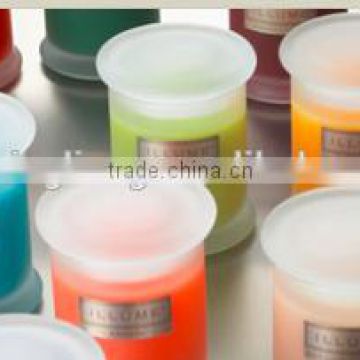 High quality frosted glass candle jar with glass lid