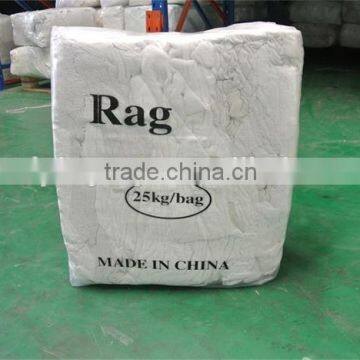 White cotton t-shirt rags for industrial cleaning