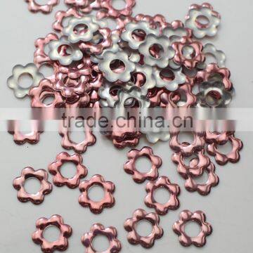 fashion KOREAN QUALITY hotfix spangle sequin hotfix nailhead Pink color middle hole flower SHAPE