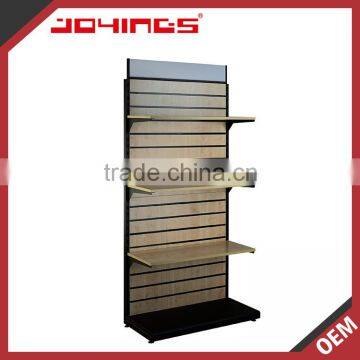 Supermarket MDF Slatwall Display Clothes Gondola Shelving