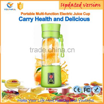 380ml rechargeable electric portable plastic manual fruit juice cup Mixer Juice Cup