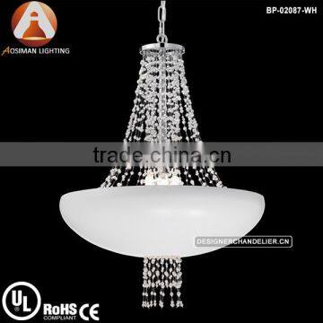 Matte White finished Lopez crystal pendant light