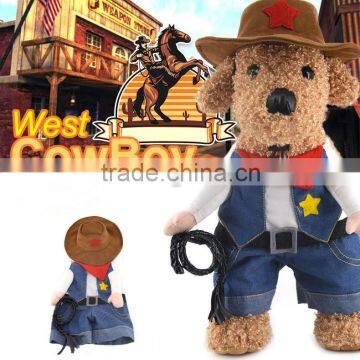 fancy Holloween cosplay jeans west cowboy costume dog cat pet wear pet apparel