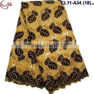 CL11-A34 (18) New arrival and good quality Organza lace fabric with big suquins for dress and clothes