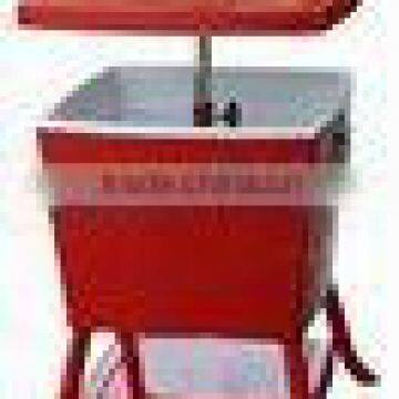 rolling cooler table red for travel