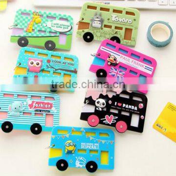 Cartoon Animal in bus shape silicone bank business credit card ID card passport holder with keyring for card holding