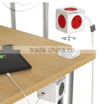 4 Outlets Powercube Adapter Extension 3m Cable With Socket UK Plug photo-5