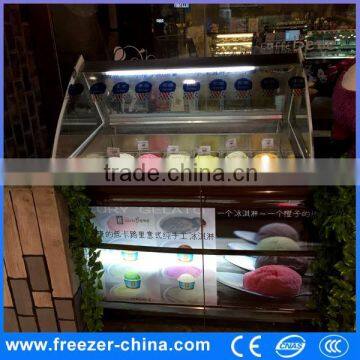 Curved Glass Plate Refrigerator Ice Cream Dispaly Freezer photo-3