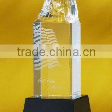 2012 crystal award watercutting for souvenir and corporation display(R-0573